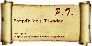 Porpáczy Tivadar névjegykártya