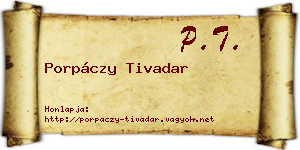 Porpáczy Tivadar névjegykártya